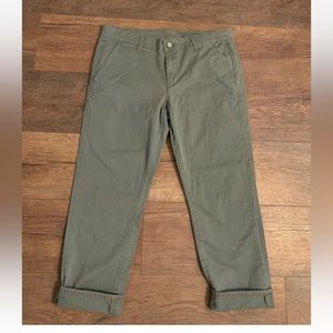New AG Adriano Goldschmied Slim Khaki Crop Pants Women’s Size 31 Vintage Green
